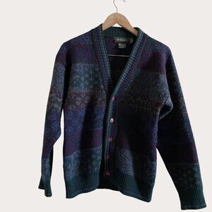 Vintage 100% Soft Wool Grandpa Sweater | Vintage Cardigan Grandpa